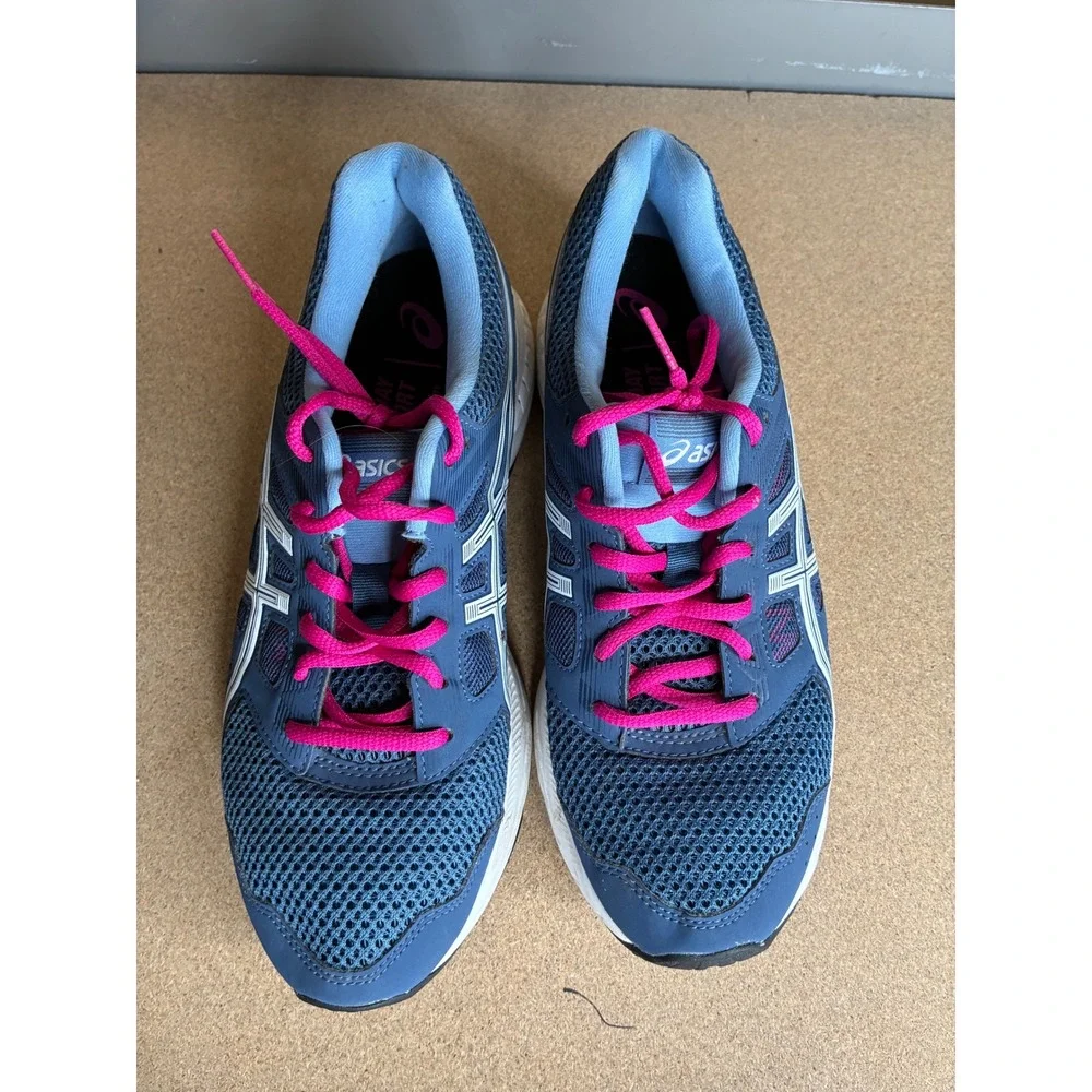 Asics Gel-Contend 5 Womens Blue Pink Running Shoes 1012A234 Size 8